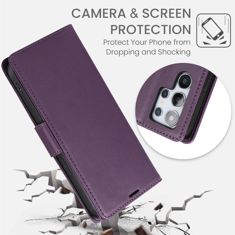 For Samsung Galaxy S25 Ultra 5G Side Buckle RFID Anti-theft Leather Phone Case(Dark Purple) - Galaxy S25 Ultra 5G Cases by PMC TechLife | Online Shopping South Africa | PMC TechLife | Buy Now Pay Later Mobicred