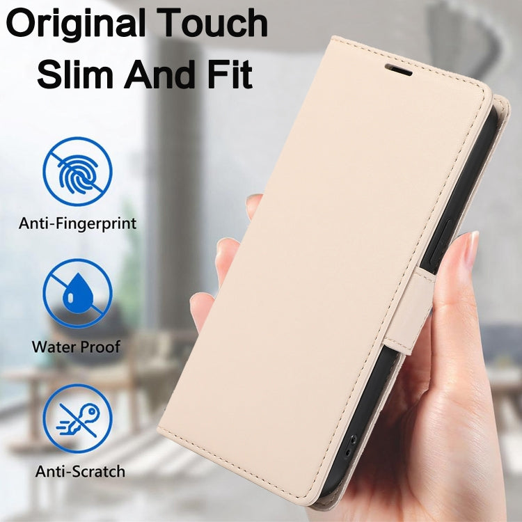 For Samsung Galaxy S25 Ultra 5G Side Buckle RFID Anti-theft Leather Phone Case(Apricot) - free shipping - PMC TechLife - Order now!
