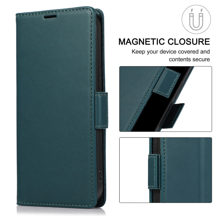 For Samsung Galaxy S25 / S24 5G Side Buckle RFID Anti-theft Leather Phone Case(Green) - Galaxy S25 5G Cases by PMC TechLife | Online Shopping South Africa | PMC TechLife | Buy Now Pay Later Mobicred