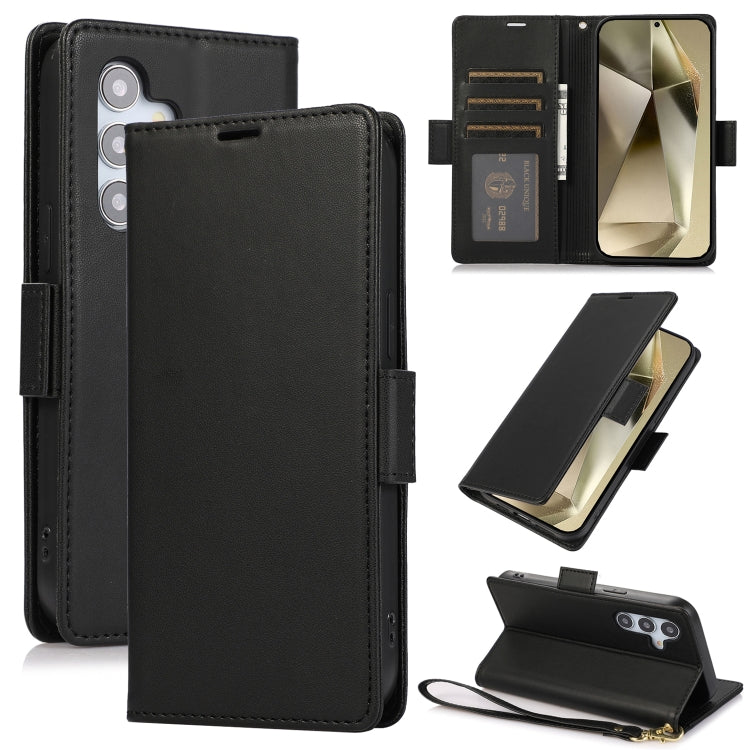 For Samsung Galaxy S25+ / S24+ 5G Side Buckle RFID Anti-theft Leather Phone Case(Black) - free shipping - PMC TechLife - Order now!