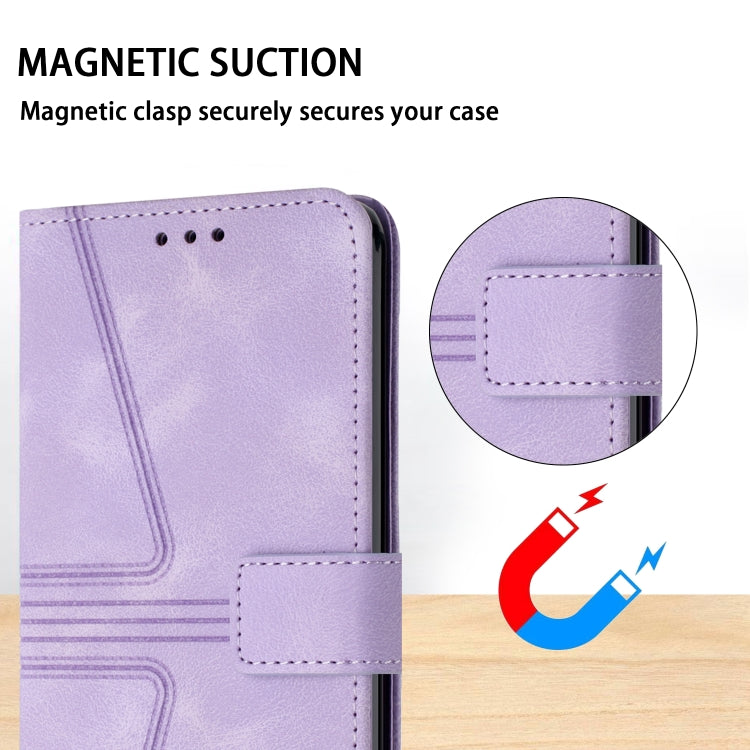 For Samsung Galaxy S25 Ultra 5G Triangle Solid Color Leather Phone Case(Purple) - Galaxy S25 Ultra 5G Cases by PMC Jewellery | Online Shopping South Africa | PMC Jewellery | Buy Now Pay Later Mobicred