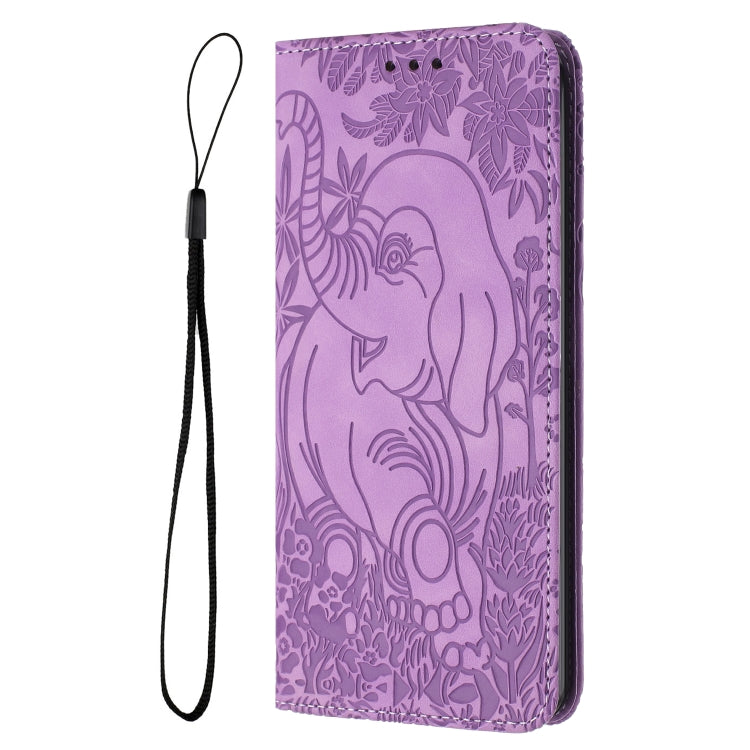For Samsung Galaxy S25 Ultra 5G Retro Elephant Embossed Leather Phone Case(Purple) - Galaxy S25 Ultra 5G Cases by PMC Jewellery | Online Shopping South Africa | PMC Jewellery | Buy Now Pay Later Mobicred