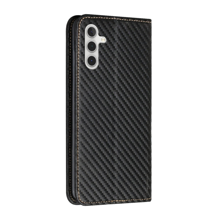 For Samsung Galaxy S25 5G Carbon Fiber Texture Magnetic Flip Leather Phone Case(Black) - Galaxy S25 5G Cases by PMC Jewellery | Online Shopping South Africa | PMC Jewellery | Buy Now Pay Later Mobicred