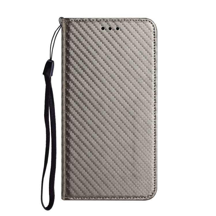 For Samsung Galaxy S25 5G Carbon Fiber Texture Magnetic Flip Leather Phone Case(Grey) - Galaxy S25 5G Cases by PMC Jewellery | Online Shopping South Africa | PMC Jewellery | Buy Now Pay Later Mobicred