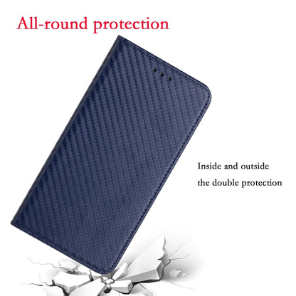 For Samsung Galaxy S25+ 5G Carbon Fiber Texture Magnetic Flip Leather Phone Case(Blue) - Galaxy S25+ 5G Cases by PMC Jewellery | Online Shopping South Africa | PMC Jewellery | Buy Now Pay Later Mobicred