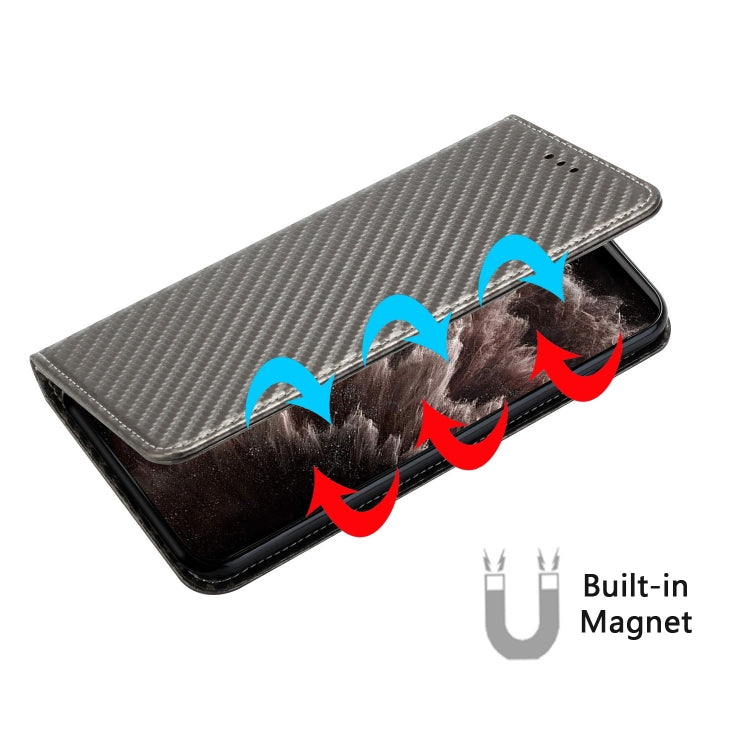 For Samsung Galaxy S25 Ultra 5G Carbon Fiber Texture Magnetic Flip Leather Phone Case(Grey) - Galaxy S25 Ultra 5G Cases by PMC Jewellery | Online Shopping South Africa | PMC Jewellery | Buy Now Pay Later Mobicred
