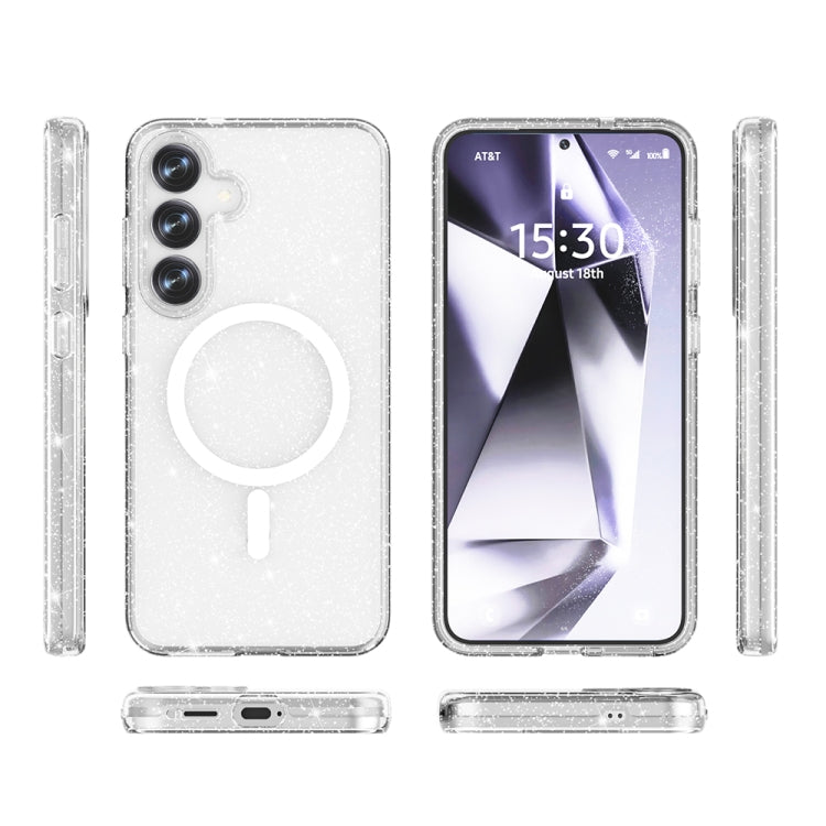 For Samsung Galaxy S25+ 5G Terminator MagSafe Magnetic Phone Case(Glitter White) - Galaxy S25+ 5G Cases by PMC Jewellery | Online Shopping South Africa | PMC Jewellery | Buy Now Pay Later Mobicred