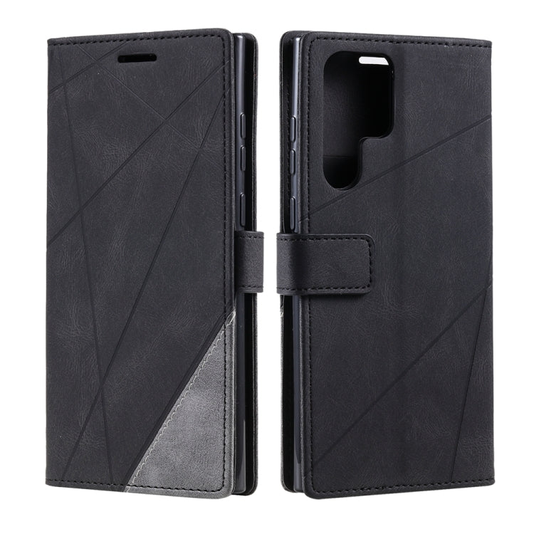 For Samsung Galaxy S25 Ultra 5G Skin Feel Splicing Leather Phone Case(Black) - Galaxy S25 Ultra 5G Cases by PMC Jewellery | Online Shopping South Africa | PMC Jewellery | Buy Now Pay Later Mobicred