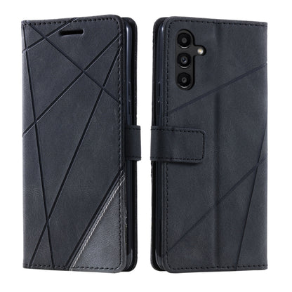 For Samsung Galaxy S25+ 5G Skin Feel Splicing Leather Phone Case(Black) - Galaxy S25+ 5G Cases by PMC Jewellery | Online Shopping South Africa | PMC Jewellery | Buy Now Pay Later Mobicred