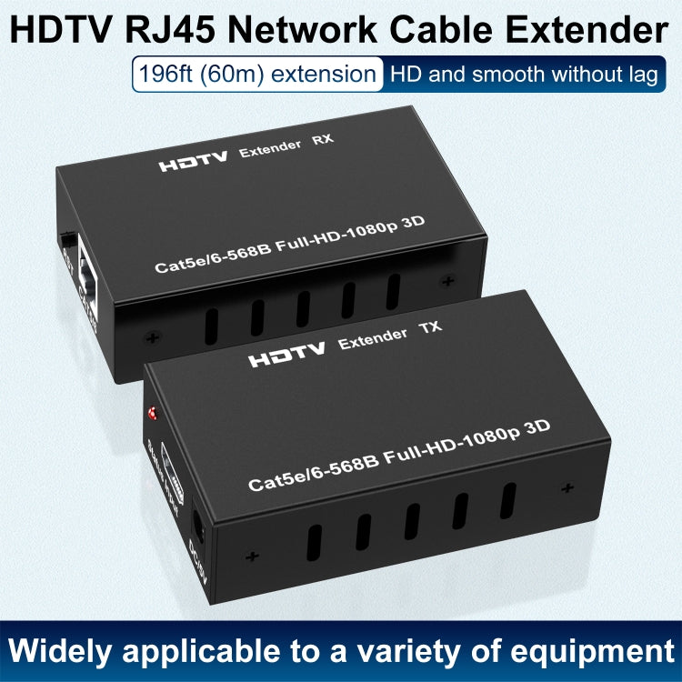 60m HDTV RJ45 Network Cable Extender, Plug:UK Plug - Amplifier by PMC TechLife | Online Shopping South Africa | PMC TechLife | Buy Now Pay Later Mobicred