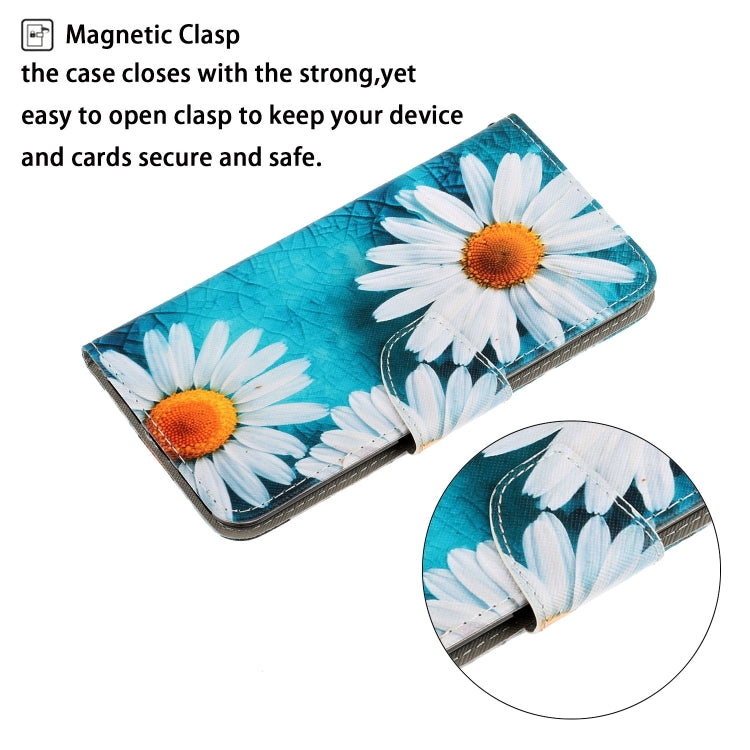 For Samsung Galaxy S25 5G Colored Drawing Pattern Leather Phone Case(Daisy) - Galaxy S25 5G Cases by PMC Jewellery | Online Shopping South Africa | PMC Jewellery | Buy Now Pay Later Mobicred