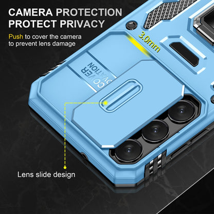 For Samsung Galaxy S25+ 5G Armor PC Hybrid TPU Camera Shield Phone Case(Light Blue) - Galaxy S25+ 5G Cases by PMC Jewellery | Online Shopping South Africa | PMC Jewellery | Buy Now Pay Later Mobicred