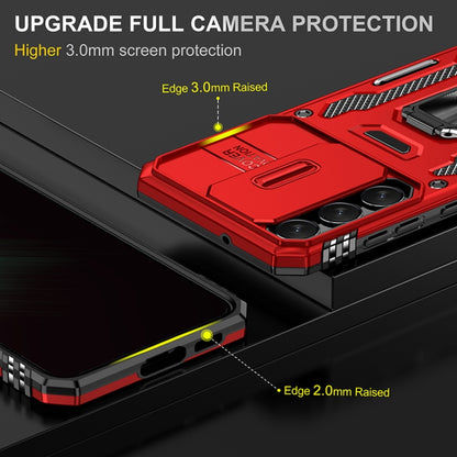 For Samsung Galaxy S25+ 5G Armor PC Hybrid TPU Camera Shield Phone Case(Red) - Galaxy S25+ 5G Cases by PMC Jewellery | Online Shopping South Africa | PMC Jewellery | Buy Now Pay Later Mobicred