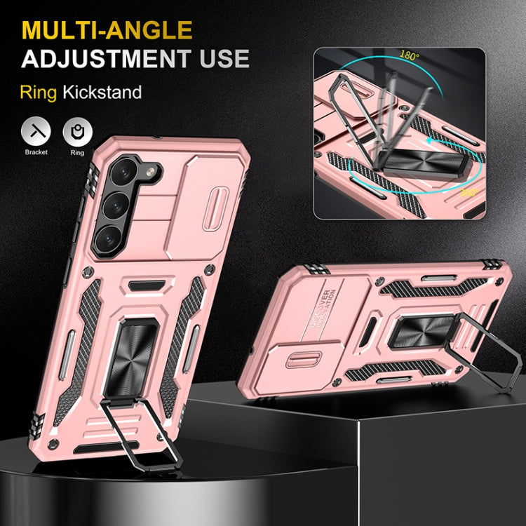 For Samsung Galaxy S25+ 5G Armor PC Hybrid TPU Camera Shield Phone Case(Rose Gold) - Galaxy S25+ 5G Cases by PMC Jewellery | Online Shopping South Africa | PMC Jewellery | Buy Now Pay Later Mobicred