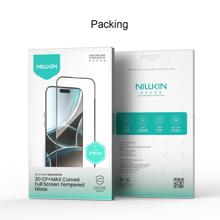 For iPhone 16 Pro NILLKIN 3D CP+MAX Anti-Explosion Full Coverage Tempered Glass Film - iPhone 16 Pro Tempered Glass by NILLKIN | Online Shopping South Africa | PMC Jewellery | Buy Now Pay Later Mobicred