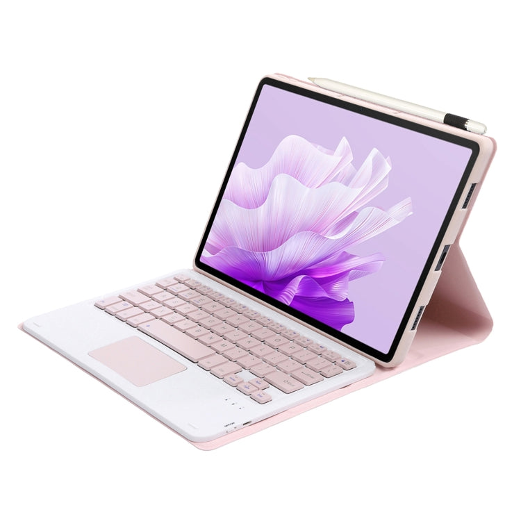 For Honor Pad X9 / X8 Pro 11.5 AH15-A Ultra-thin Detachable Bluetooth Keyboard Leather Tablet Case with Touchpad(Pink White) - Others Keyboard by PMC Jewellery | Online Shopping South Africa | PMC Jewellery | Buy Now Pay Later Mobicred