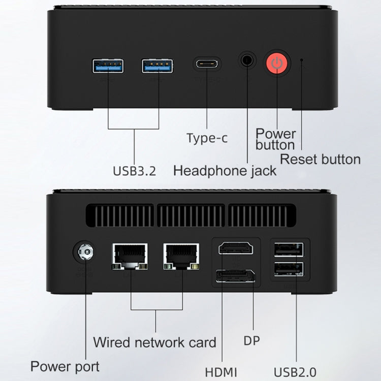 Jumper N100 Pro II Mini PC, Intel 12th Generation Alder Lake-N N100 Quad-core Dual RJ45, RAM: 8GB, ROM: 256GB(US Plug) - free shipping - PMc TechLife - Order now!