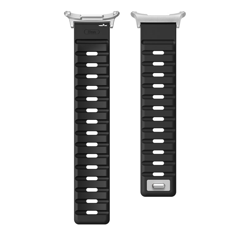 For Samsung Galaxy Watch Ultra 47mm / Ultra 2025 Magnetic Silicone Watch Band(Black+Silver) - free shipping - PMC TechLife - Order now!