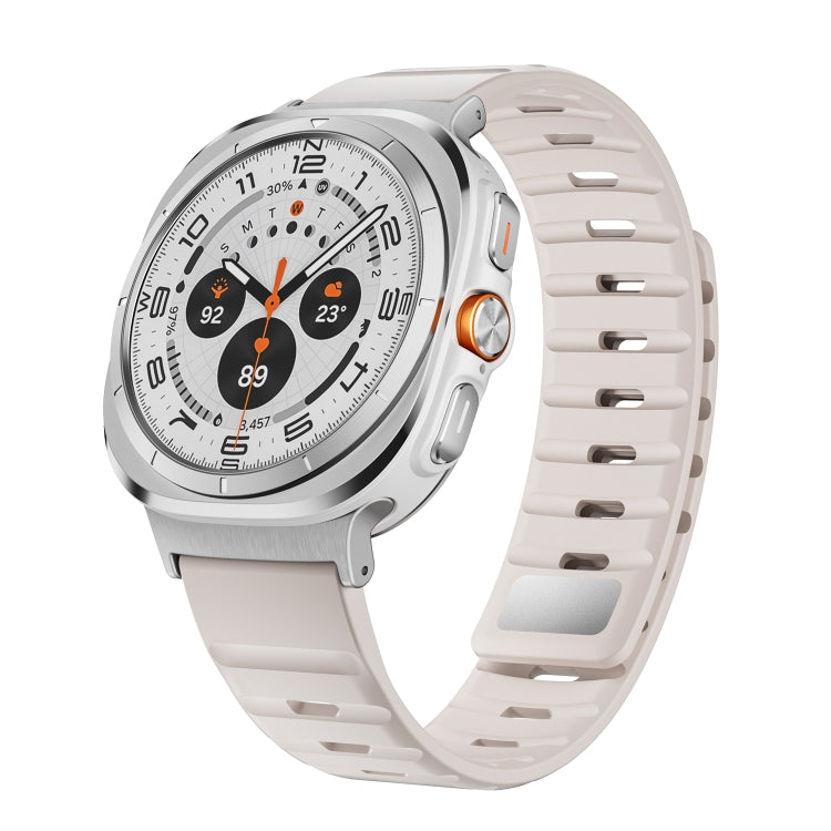 For Samsung Galaxy Watch Ultra 47mm / Ultra 2025 Magnetic Silicone Watch Band(Starlight+Silver) - free shipping - PMC TechLife - Order now!