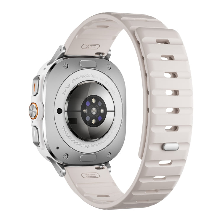 For Samsung Galaxy Watch Ultra 47mm / Ultra 2025 Magnetic Silicone Watch Band(Starlight+Silver) - free shipping - PMC TechLife - Order now!