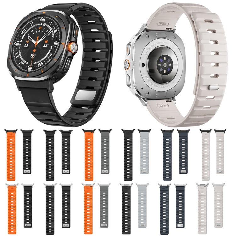 For Samsung Galaxy Watch Ultra 47mm / Ultra 2025 Magnetic Silicone Watch Band(Starlight+Silver) - free shipping - PMC TechLife - Order now!