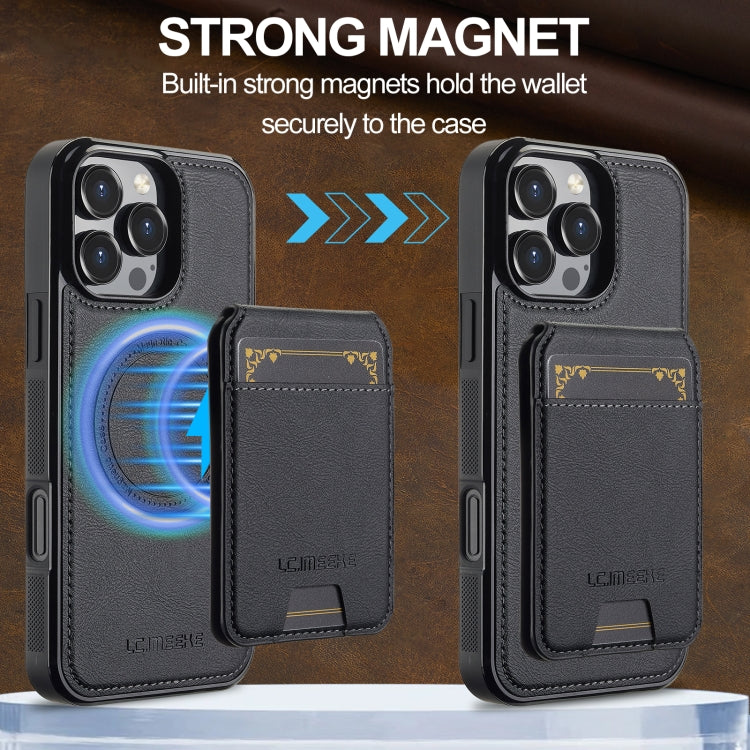 For iPhone 16 Pro Max LC.IMEEKE L3 Series Detachable RFID Card Bag Magsafe Phone Case(Black) - iPhone 16 Pro Max Cases by LC.IMEEKE | Online Shopping South Africa | PMC Jewellery | Buy Now Pay Later Mobicred