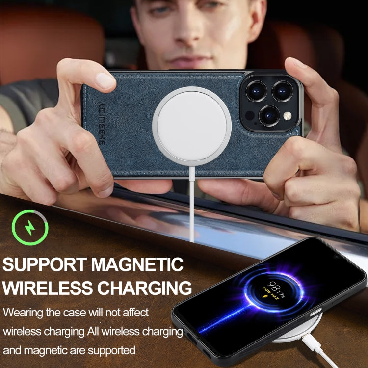 For iPhone 16 Pro Max LC.IMEEKE L3 Series Detachable RFID Card Bag Magsafe Phone Case(Blue) - free shipping - PMC Jewellery - Order now!