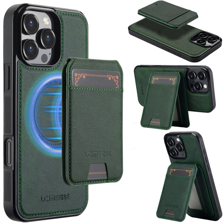 For iPhone 16 Pro LC.IMEEKE L3 Series Detachable RFID Card Bag Magsafe Phone Case(Green) - free shipping - PMC Jewellery - Order now!
