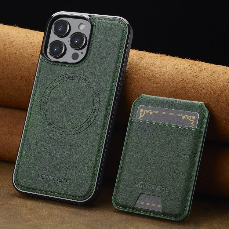 For iPhone 16 Pro LC.IMEEKE L3 Series Detachable RFID Card Bag Magsafe Phone Case(Green) - free shipping - PMC Jewellery - Order now!
