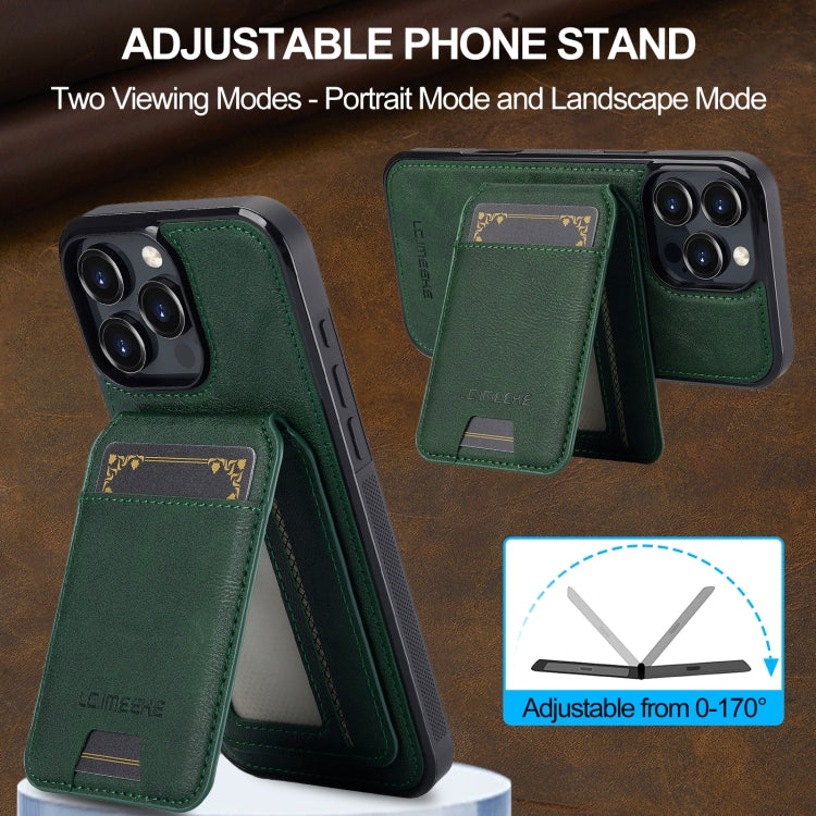 For iPhone 16 Pro LC.IMEEKE L3 Series Detachable RFID Card Bag Magsafe Phone Case(Green) - free shipping - PMC Jewellery - Order now!