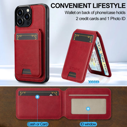 For iPhone 16 Pro LC.IMEEKE L3 Series Detachable RFID Card Bag Magsafe Phone Case(Red) - iPhone 16 Pro Cases by LC.IMEEKE | Online Shopping South Africa | PMC Jewellery | Buy Now Pay Later Mobicred