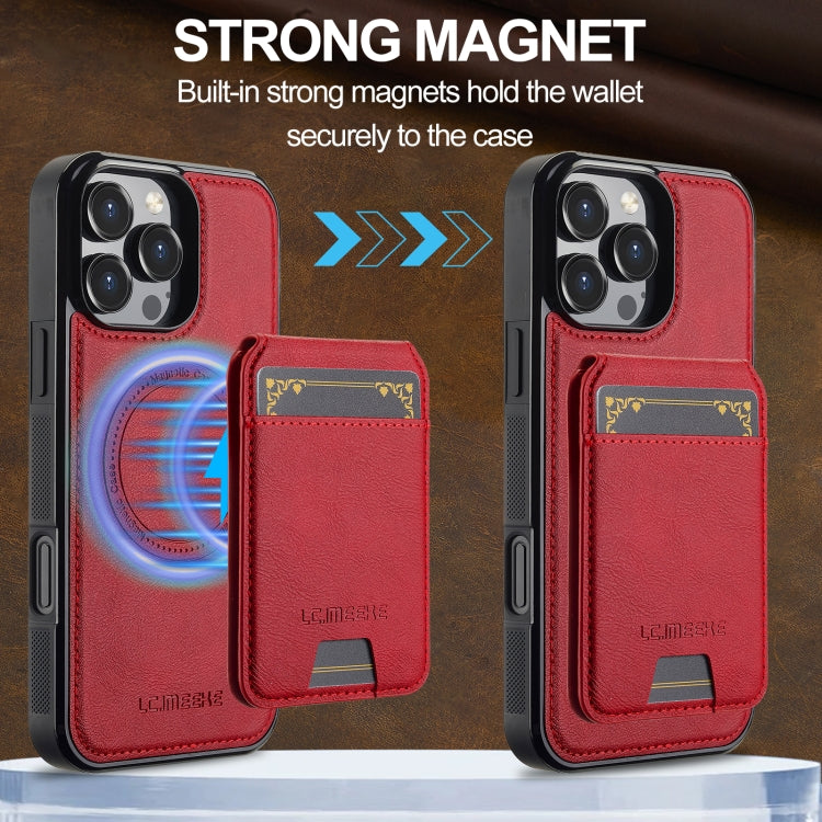 For iPhone 16 Pro LC.IMEEKE L3 Series Detachable RFID Card Bag Magsafe Phone Case(Red) - iPhone 16 Pro Cases by LC.IMEEKE | Online Shopping South Africa | PMC Jewellery | Buy Now Pay Later Mobicred