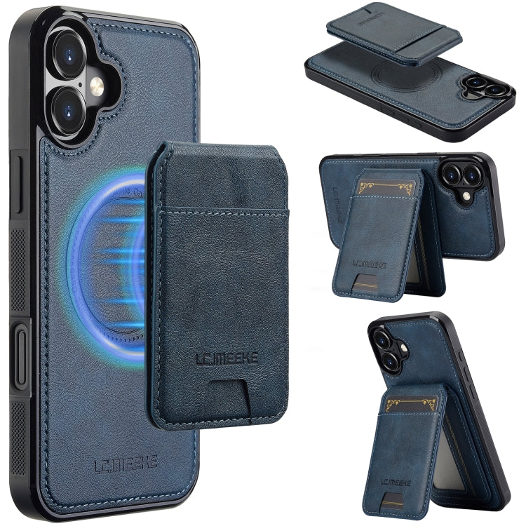 For iPhone 16 Plus LC.IMEEKE L3 Series Detachable RFID Card Bag Magsafe Phone Case(Blue) - iPhone 16 Plus Cases by LC.IMEEKE | Online Shopping South Africa | PMC Jewellery | Buy Now Pay Later Mobicred