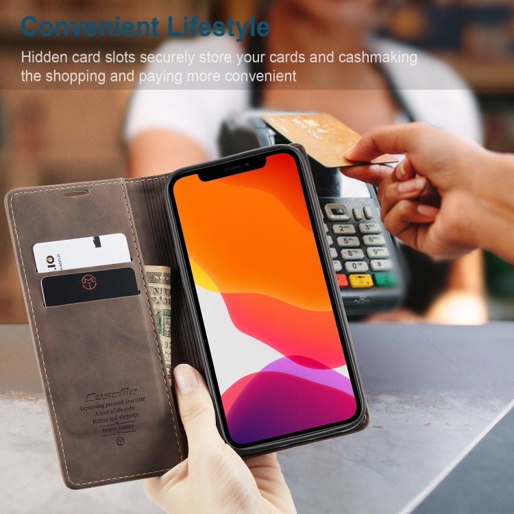 For iPhone 12 Pro Max CaseMe-013 Multifunctional Retro Frosted Horizontal Flip Leather Case with Card Slot & Holder & Wallet(Coffee) - iPhone 12 Pro Max Cases by CaseMe | Online Shopping South Africa | PMC Jewellery | Buy Now Pay Later Mobicred