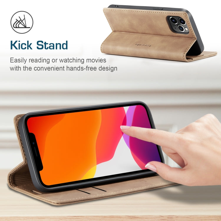 For iPhone 12 Pro Max CaseMe-013 Multifunctional Retro Frosted Horizontal Flip Leather Case with Card Slot & Holder & Wallet(Brown) - iPhone 12 Pro Max Cases by CaseMe | Online Shopping South Africa | PMC Jewellery | Buy Now Pay Later Mobicred