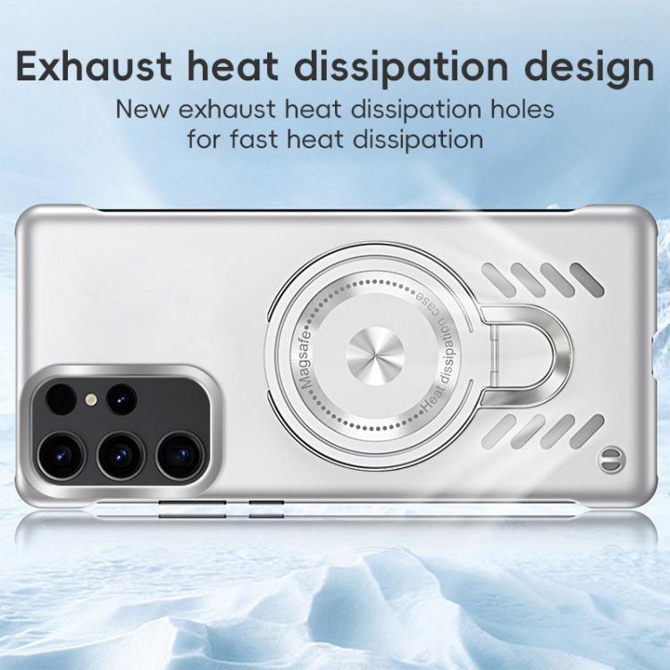 For Samsung Galaxy S25 Ultra 5G Ice Sense Series Graphene Cooling MagSafe Holder Phone Case(Silver) - Galaxy S25 Ultra 5G Cases by PMC TechLife | Online Shopping South Africa | PMC TechLife | Buy Now Pay Later Mobicred