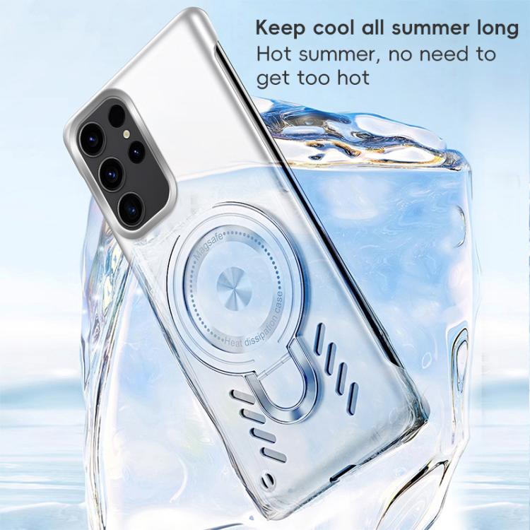 For Samsung Galaxy S25 Ultra 5G Ice Sense Series Graphene Cooling MagSafe Holder Phone Case(Silver) - Galaxy S25 Ultra 5G Cases by PMC TechLife | Online Shopping South Africa | PMC TechLife | Buy Now Pay Later Mobicred