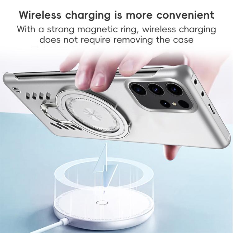 For Samsung Galaxy S25 Ultra 5G Ice Sense Series Graphene Cooling MagSafe Holder Phone Case(Silver) - Galaxy S25 Ultra 5G Cases by PMC TechLife | Online Shopping South Africa | PMC TechLife | Buy Now Pay Later Mobicred