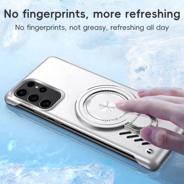 For Samsung Galaxy S25 Ultra 5G Ice Sense Series Graphene Cooling MagSafe Holder Phone Case(Black) - Galaxy S25 Ultra 5G Cases by PMC TechLife | Online Shopping South Africa | PMC TechLife | Buy Now Pay Later Mobicred