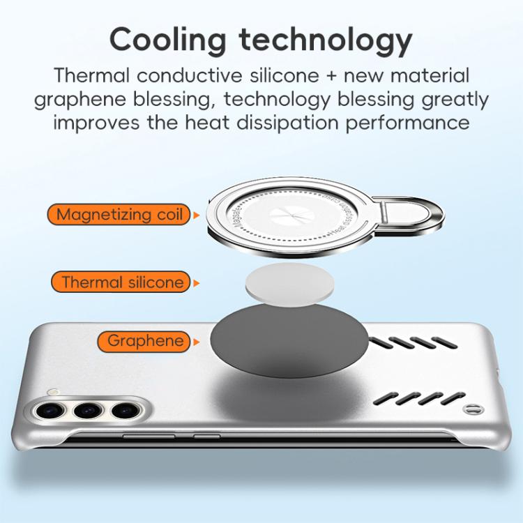 For Samsung Galaxy S25 5G Ice Sense Series Graphene Cooling MagSafe Holder Phone Case(Silver) - free shipping - PMC TechLife - Order now!