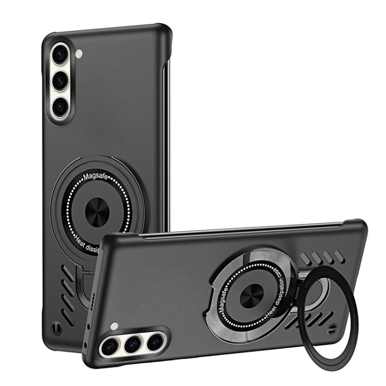 For Samsung Galaxy S25 5G Ice Sense Series Graphene Cooling MagSafe Holder Phone Case(Black) - Galaxy S25 5G Cases by PMC TechLife | Online Shopping South Africa | PMC TechLife | Buy Now Pay Later Mobicred