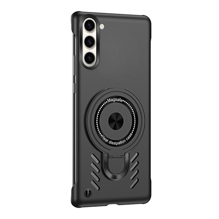 For Samsung Galaxy S25 5G Ice Sense Series Graphene Cooling MagSafe Holder Phone Case(Black) - Galaxy S25 5G Cases by PMC TechLife | Online Shopping South Africa | PMC TechLife | Buy Now Pay Later Mobicred
