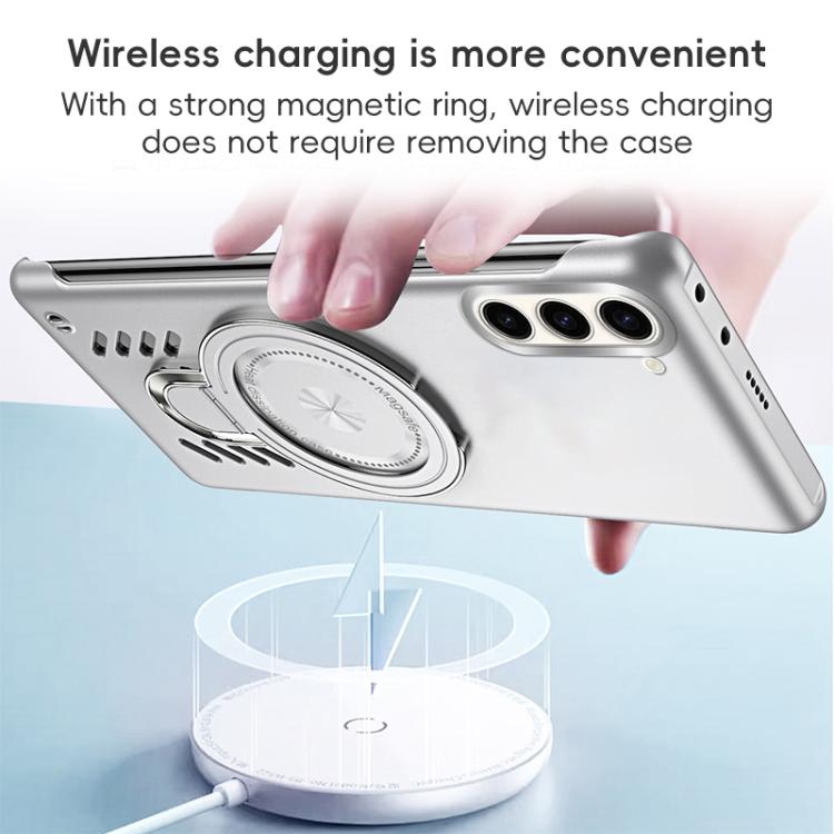 For Samsung Galaxy S25 5G Ice Sense Series Graphene Cooling MagSafe Holder Phone Case(Black) - Galaxy S25 5G Cases by PMC TechLife | Online Shopping South Africa | PMC TechLife | Buy Now Pay Later Mobicred