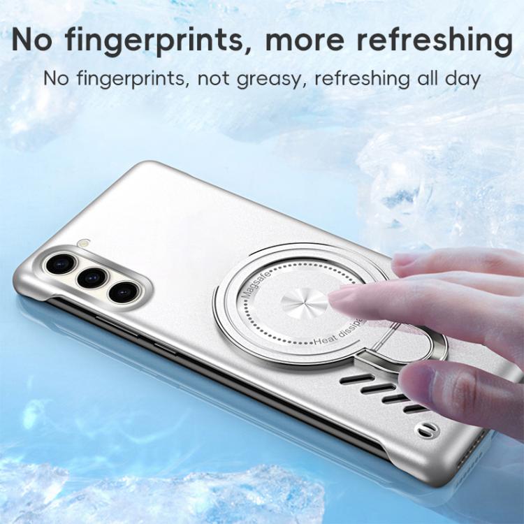 For Samsung Galaxy S25 5G Ice Sense Series Graphene Cooling MagSafe Holder Phone Case(Black) - Galaxy S25 5G Cases by PMC TechLife | Online Shopping South Africa | PMC TechLife | Buy Now Pay Later Mobicred