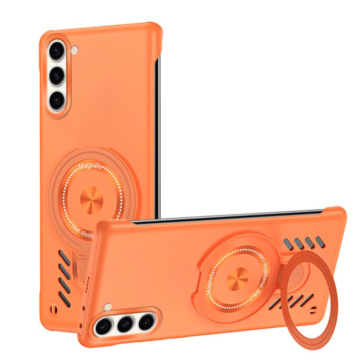 For Samsung Galaxy S25+ 5G Ice Sense Series Graphene Cooling MagSafe Holder Phone Case(Orange) - Galaxy S25+ 5G Cases by PMC TechLife | Online Shopping South Africa | PMC TechLife | Buy Now Pay Later Mobicred