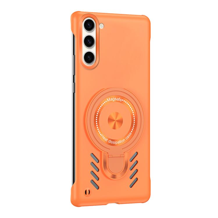For Samsung Galaxy S25+ 5G Ice Sense Series Graphene Cooling MagSafe Holder Phone Case(Orange) - Galaxy S25+ 5G Cases by PMC TechLife | Online Shopping South Africa | PMC TechLife | Buy Now Pay Later Mobicred