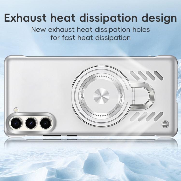 For Samsung Galaxy S25+ 5G Ice Sense Series Graphene Cooling MagSafe Holder Phone Case(Orange) - Galaxy S25+ 5G Cases by PMC TechLife | Online Shopping South Africa | PMC TechLife | Buy Now Pay Later Mobicred