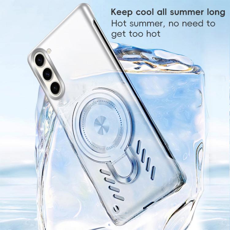 For Samsung Galaxy S25+ 5G Ice Sense Series Graphene Cooling MagSafe Holder Phone Case(Silver) - Galaxy S25+ 5G Cases by PMC TechLife | Online Shopping South Africa | PMC TechLife | Buy Now Pay Later Mobicred