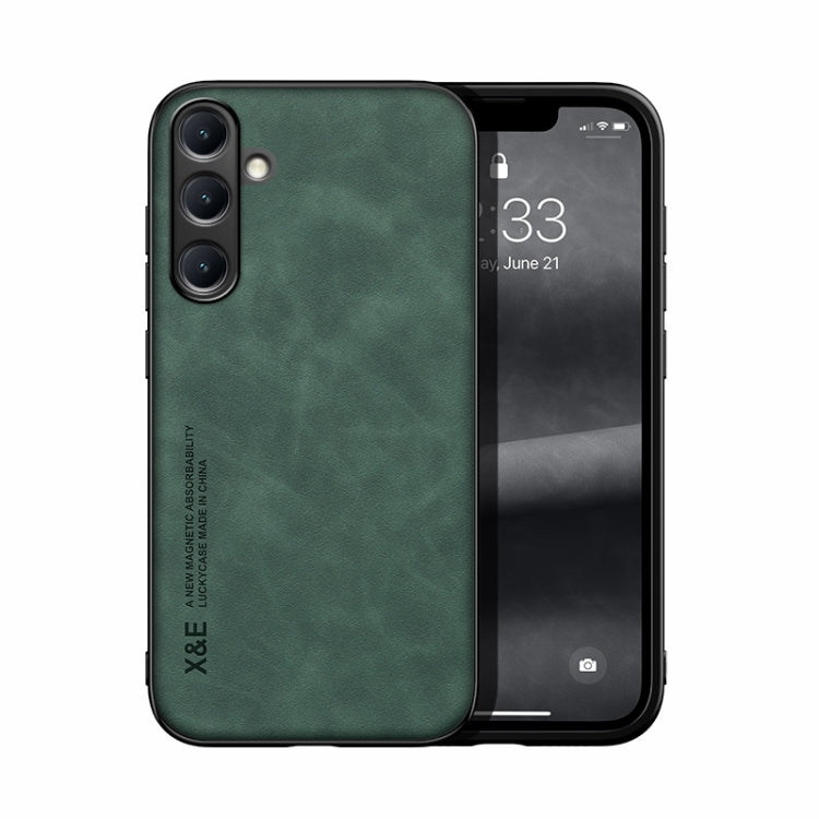 For Samsung Galaxy S25+ 5G Skin Feel Magnetic Leather Back Phone Case(Green) - Galaxy S25+ 5G Cases by PMC Jewellery | Online Shopping South Africa | PMC Jewellery | Buy Now Pay Later Mobicred