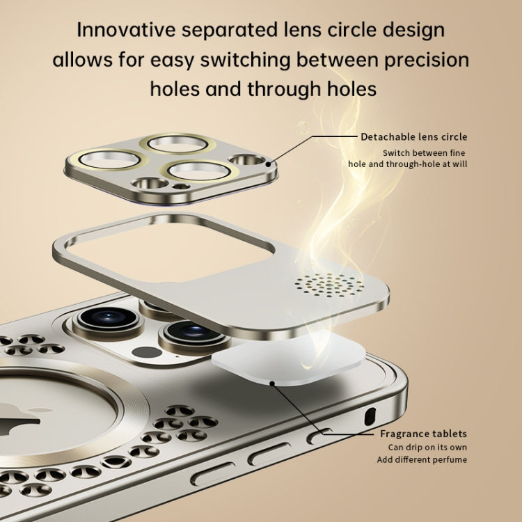 For iPhone 16 Spring Buckle MagSafe Magnetic Metal Aromatherapy Phone Case(Black) - free shipping - PMc TechLife - Order now!